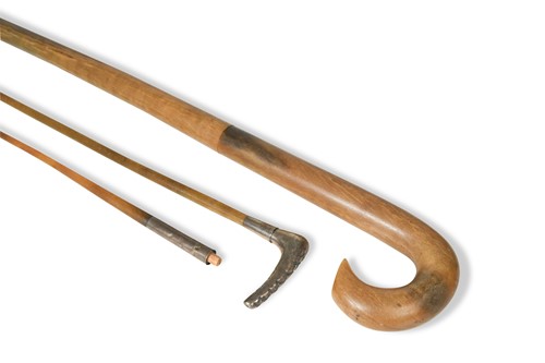 Lot 523 - Two Rhinoceros horn riding crops, early 20th century