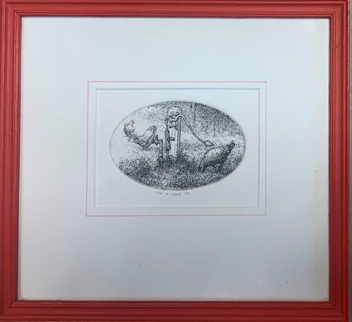 Lot 330 - Nick Ward (contemporary), Cockerel and hens,...