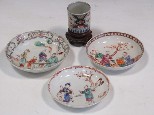Lot 45 - Three 18th century Chinese teabowls and a...
