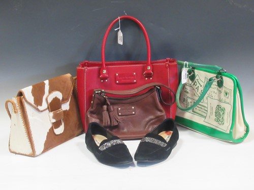 Lot 179 - A Lulu Guinness handbag, a Kate Spade brown...