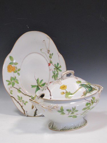 Lot 64 - A Continental porcelain two-handled tureen,...