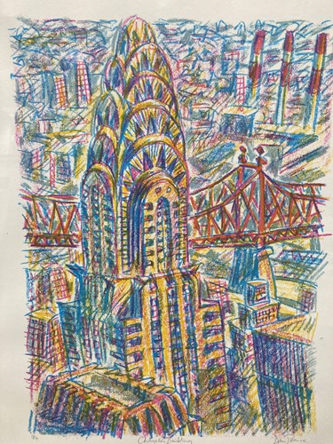 Lot 430 - Dan Pearce, Chrysler Building, signed (lower...