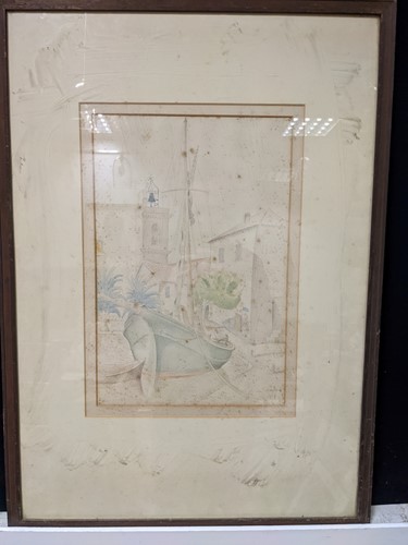 Lot 202 - Richard Wyndham, Boat in a harbour,...