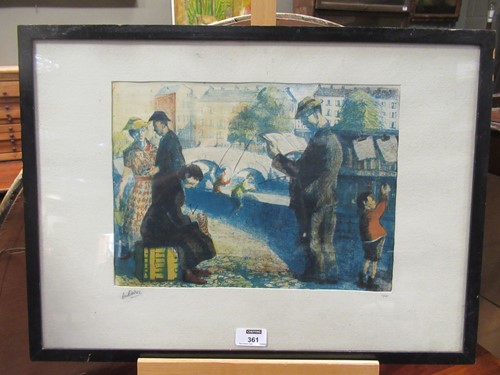 Lot 361 - A. E. Watson View along the seine colour...