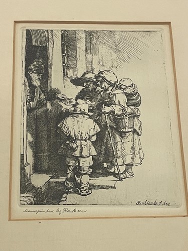 Lot 51 - After Rembrandt. Beggars receiving alms [1648],...