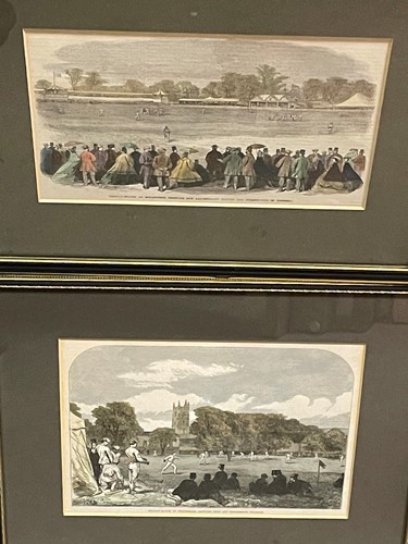 Lot 49 - Cricketing and sporting prints, mainly wood...