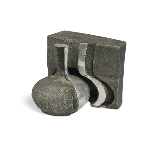 Lot 133 - Jonathan Clarke, (British, born 1961),  a two-part sand-cast aluminium sculpture