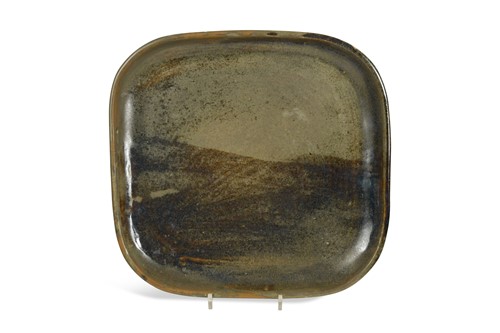Lot 78 - Pierre Culot (Belgian, 1938-2011), a square stoneware charger