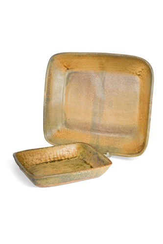 Lot 79 - Pierre Culot (Belgian, 1938-2011), a rectangular stoneware dish