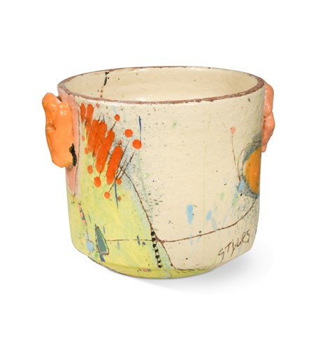 Lot 104 - Linda Styles (British, Contemporary), a coil-built terracotta vase