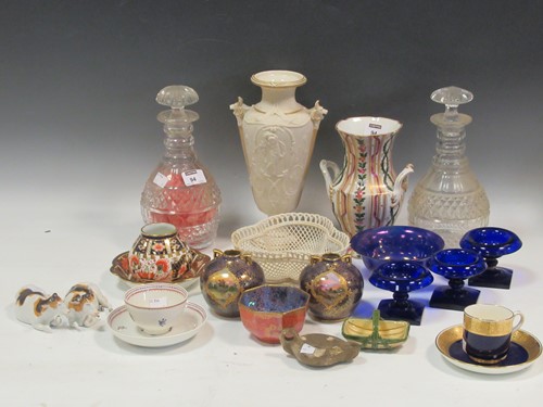 Lot 94 - Anear pair of Royal Doulton blue ground...