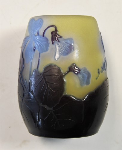 Lot 4 - Emile Gallé (French, 1846-1904), a small double overlay cameo glass vase