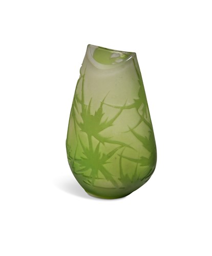 Lot 2 - Emile Gallé (French, 1846-1904), a small cameo glass Thistle vase
