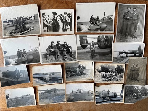 Lot 237 - Lancaster Bomber ephemera. Two photographs (14....