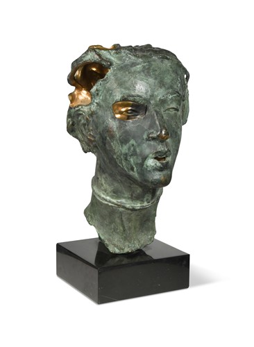 Lot 132 - 20th century school, a bronze head