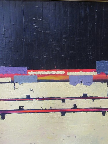 Lot 401 - Martin Battye, two abstract oils, 121 x 102cm