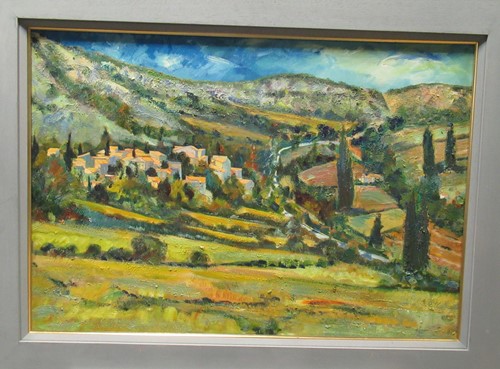 Lot 394 - Martin Battye, two views of Mollan, oil on...