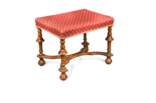 Lot 628 - A William & Mary style walnut stool