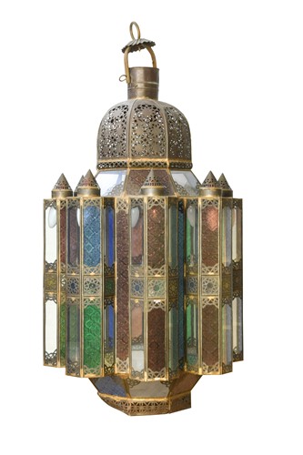 Lot 471 - A North African glass lantern, 20th century
