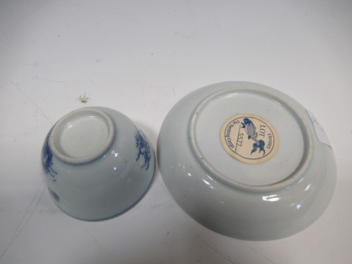 Lot 8 - Chinese Nanking cargo blue and white tea bowl...