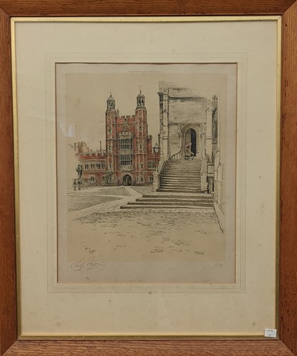 Lot 526 - Cecil Aldin (British, 1870-1935) Eton Chapel...