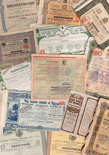 Lot 241 - World bond or share certificates. A collection...