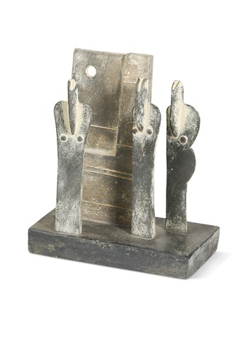 Lot 92 - John Maltby (British, 1936-2020), 3 Figures and a Wall (Cumbria)
