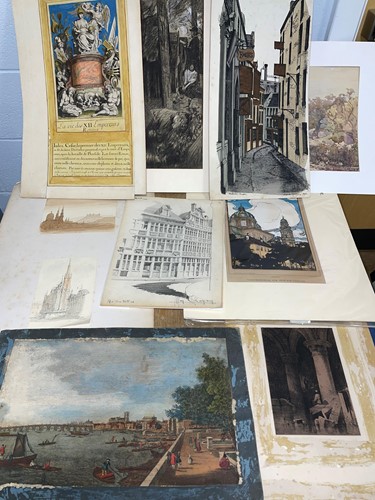 Lot 283 - A collection of assorted prints, paintings and...