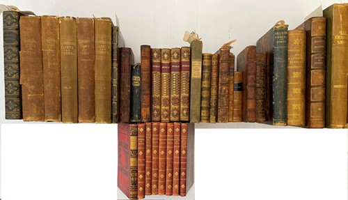 Lot 129 - Literature including leather bindings. Various...