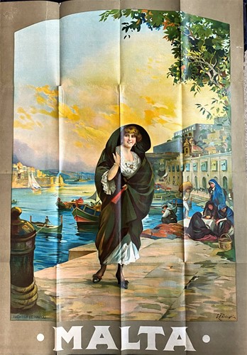 Lot 213 - Malta colour printed advertising poster by...