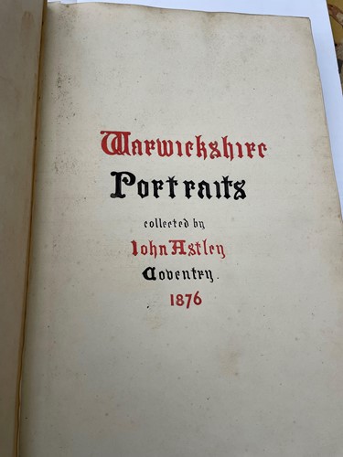 Lot 217 - Warwickshire Portraits, a folio print album...