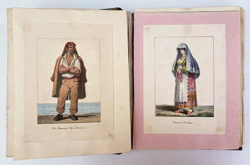 Lot 296 - An early Victorian print album, 4to, including...