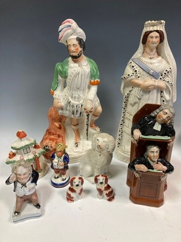 Lot 14 - Staffordshire ceramics, including the Vicar &...