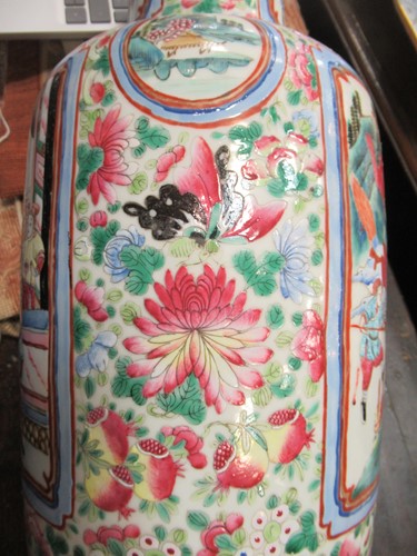 Lot 39 - A pair of large Chinese Famille Rose vases,...