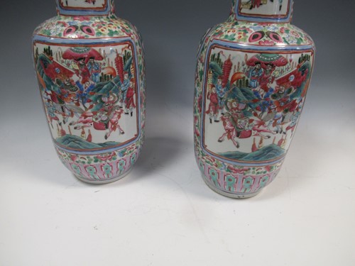 Lot 39 - A pair of large Chinese Famille Rose vases,...