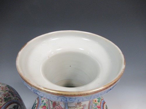 Lot 39 - A pair of large Chinese Famille Rose vases,...