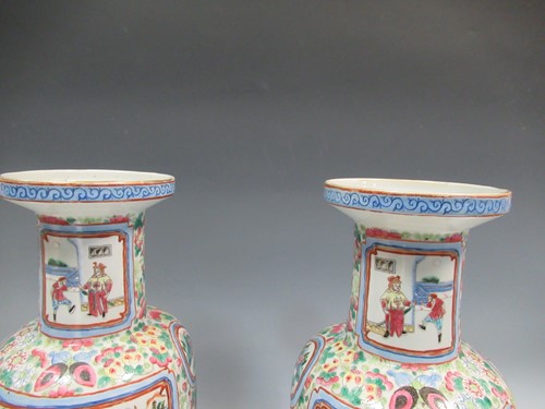 Lot 39 - A pair of large Chinese Famille Rose vases,...
