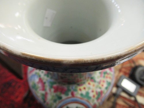 Lot 39 - A pair of large Chinese Famille Rose vases,...