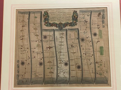 Lot 85 - John Ogilby, three road maps, including London...
