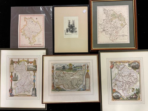 Lot 80 - Collection of maps and prints, including three...