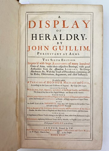 Lot 113 - GUILLIM (John) A Display of Heraldry, sixth...