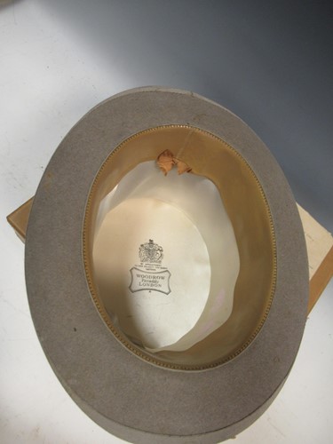 Lot 40 - A 'WOODROW Piccadilly LONDON' top hat, grey...
