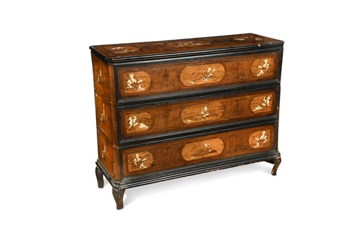 Lot 638 - A North Italian ivory inlaid side cabinet, 18th century