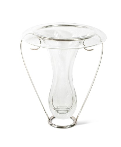 Lot 167 - St Hilaire, Paris, a silver-plated and crystal glass vase