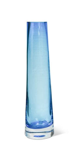 Lot 32 - A mid-century cased turquoise glass vase, probably Scandinavian