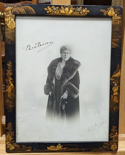 Lot 362 - A Chinoiserie black and gold lacquer picture...