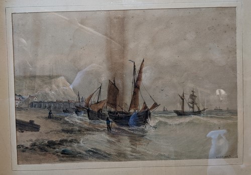Lot 365 - British School, 19th Century, boats at...