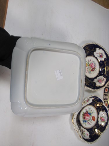 Lot 2 - Four Derby and Davenport plates decorated with...