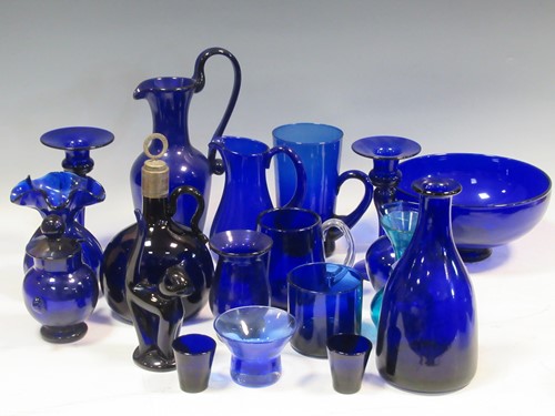 Lot 94 - A collection of Bristol blue glassware,...