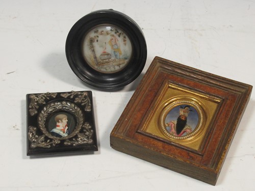 Lot 75 - Three miniatures, to include a Persian bearded...
